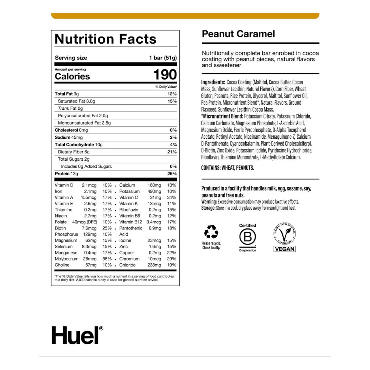 Huel Complete Nutrition Bar - Peanut Caramel 51g