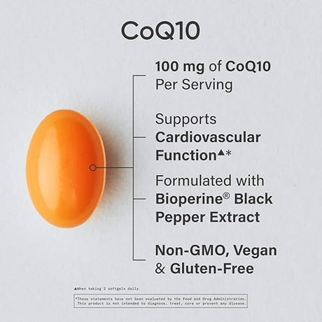 Sports Research CoQ10 with Bioperine & Coconut 100mg 120 Softgels