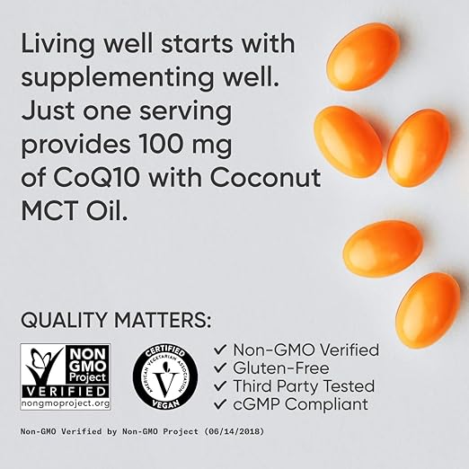 Sports Research CoQ10 with Bioperine & Coconut 100mg 120 Softgels