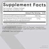 Sports Research CoQ10 with Bioperine & Coconut 100mg 120 Softgels