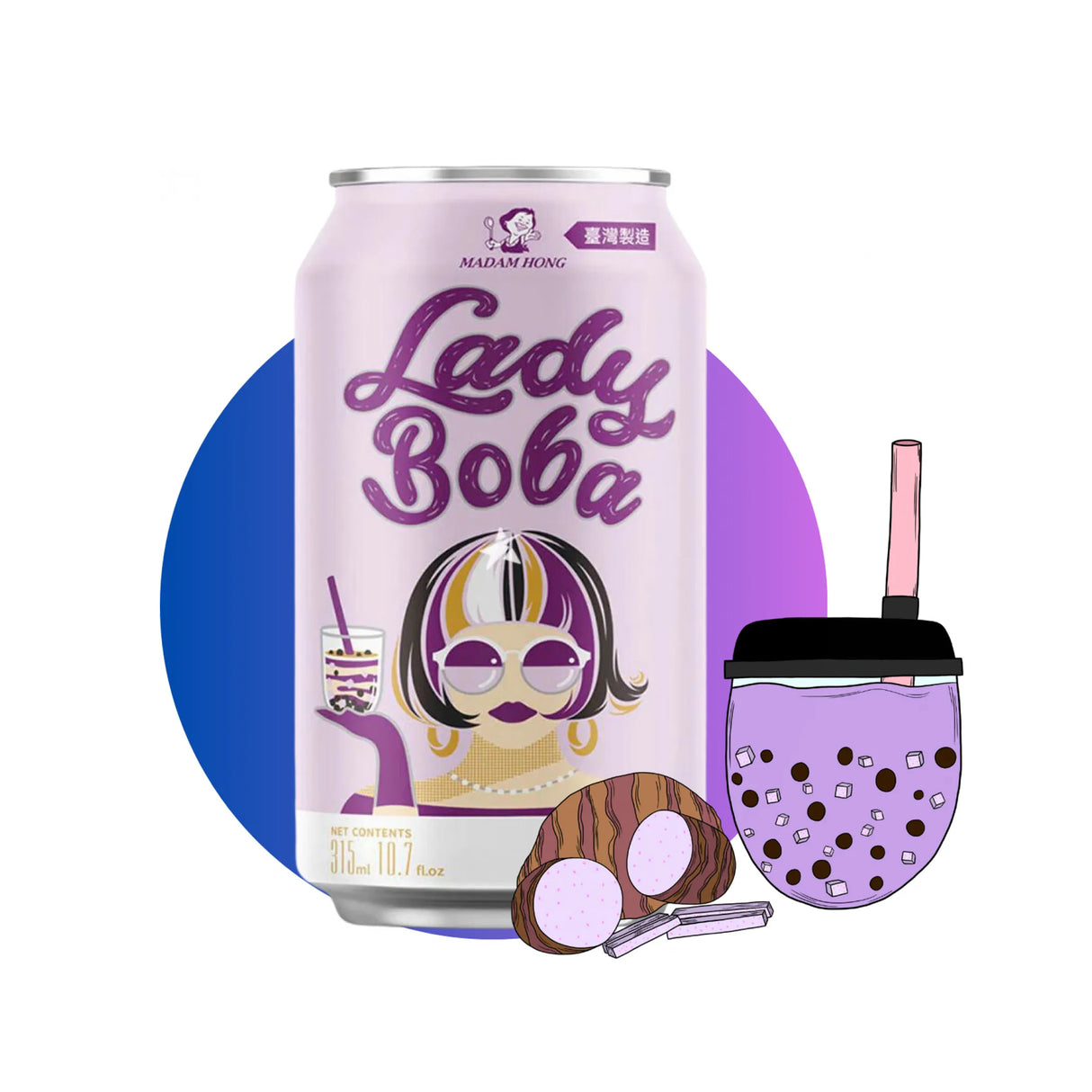 Madam Hong Lady Boba Taro Bubble Tea 315 ml