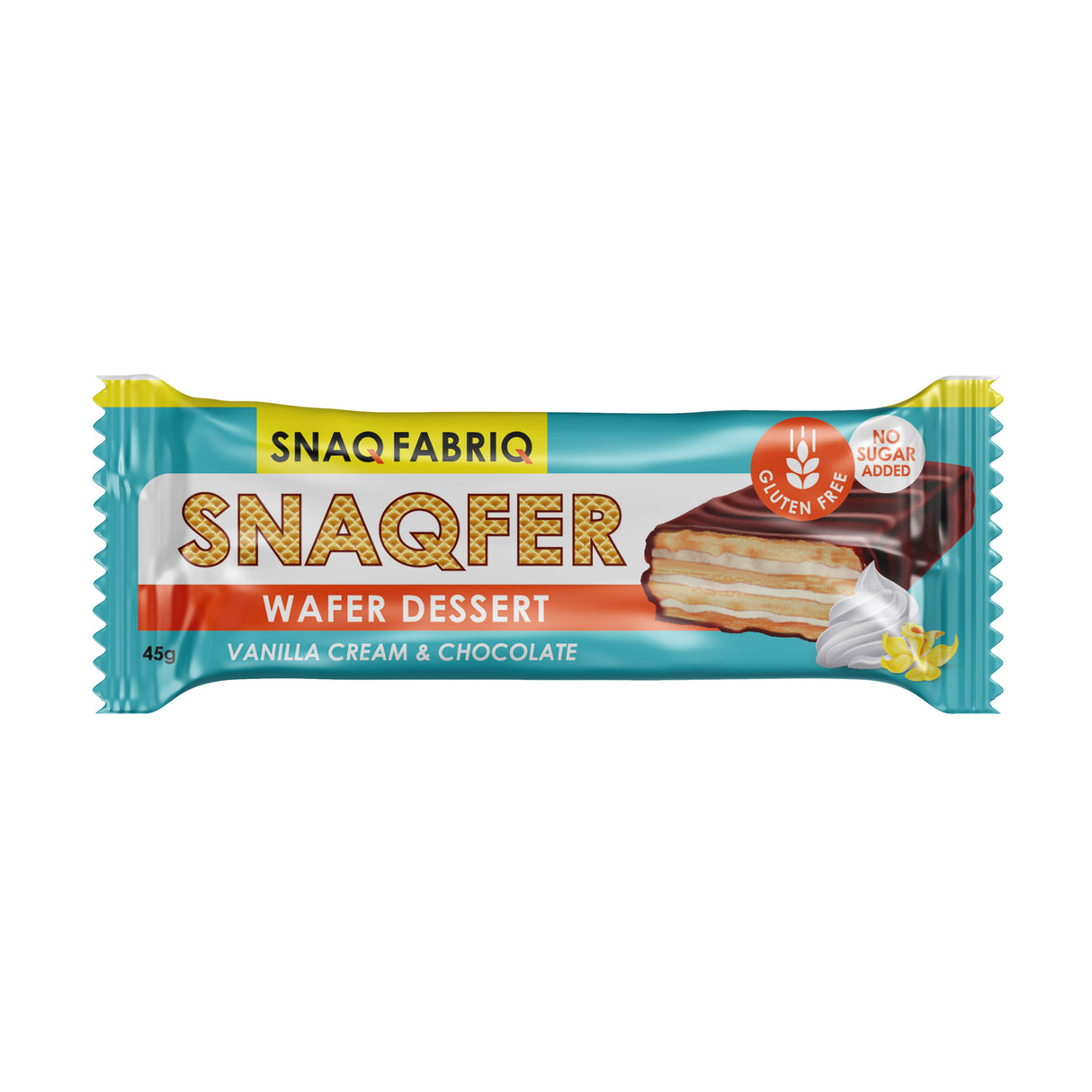 Snaq Fabriq Snaqfer Wafer Dessert, Vanilla Cream & Chocolate 45g